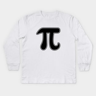 Black and white pi sign Kids Long Sleeve T-Shirt